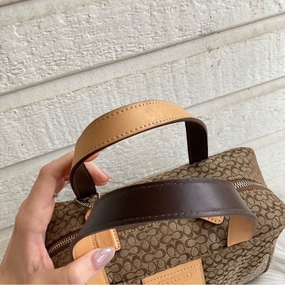 COACH Signature Monogram Vanity Case Tote Handbag - Picture 3 of 10